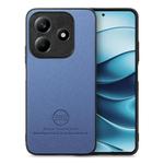 For Redmi Note 14 5G Twill Fabric Leather Skin Back Phone Case(Blue)
