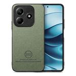For Redmi Note 14 5G Twill Fabric Leather Skin Back Phone Case(Green)