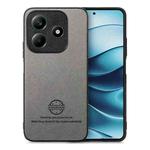 For Redmi Note 14 5G Twill Fabric Leather Skin Back Phone Case(Gray)