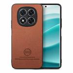 For Redmi Note 14 Pro 5G Twill Fabric Leather Skin Back Phone Case(Brown)