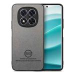 For Redmi Note 14 Pro 5G Twill Fabric Leather Skin Back Phone Case(Gray)