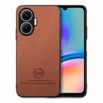 For Redmi Turbo 4 Pro Twill Fabric Leather Skin Back Phone Case(Brown)