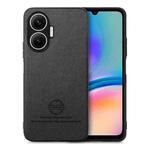 For Redmi Turbo 4 Pro Twill Fabric Leather Skin Back Phone Case(Black)