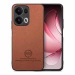 For OPPO Reno13  Global Twill Fabric Leather Skin Back Phone Case(Brown)