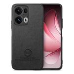 For OPPO Reno13  Global Twill Fabric Leather Skin Back Phone Case(Black)