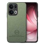 For OPPO Reno13 Pro Global Twill Fabric Leather Skin Back Phone Case(Green)
