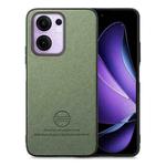 For OPPO Reno13 F Twill Fabric Leather Skin Back Phone Case(Green)