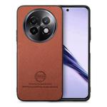 For Realme 13 5G Twill Fabric Leather Skin Back Phone Case(Brown)
