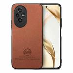 For Honor 200 Twill Fabric Leather Skin Back Phone Case(Brown)
