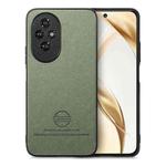For Honor 200 Pro Twill Fabric Leather Skin Back Phone Case(Green)