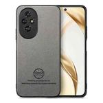 For Honor 200 Pro Twill Fabric Leather Skin Back Phone Case(Gray)
