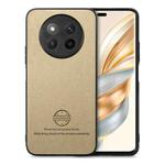 For Honor X60 Pro Twill Fabric Leather Skin Back Phone Case(Khaki)