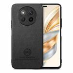 For Honor X60 Pro Twill Fabric Leather Skin Back Phone Case(Black)