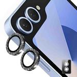 For Samsung Galaxy Z Flip6 ENKAY Hat-Prince 9H Rear Camera Lens Glitter Aluminium Alloy Tempered Glass Film(Black)