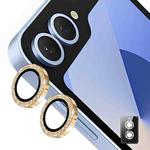For Samsung Galaxy Z Flip6 ENKAY Hat-Prince 9H Rear Camera Lens Glitter Aluminium Alloy Tempered Glass Film(Golden)