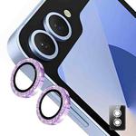 For Samsung Galaxy Z Flip6 ENKAY Hat-Prince 9H Rear Camera Lens Glitter Aluminium Alloy Tempered Glass Film(Purple)