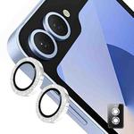 For Samsung Galaxy Z Flip5 ENKAY Hat-Prince 9H Rear Camera Lens Glitter Aluminium Alloy Tempered Glass Film(Silver)