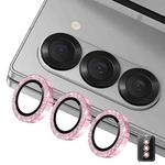For Samsung Galaxy Z Fold5 ENKAY Hat-Prince 9H Rear Camera Lens Glitter Aluminium Alloy Tempered Glass Film(Pink)
