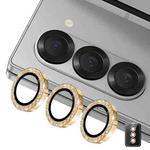 For Samsung Galaxy Z Fold5 ENKAY Hat-Prince 9H Rear Camera Lens Glitter Aluminium Alloy Tempered Glass Film(Golden)