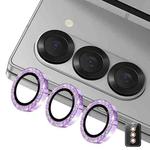 For Samsung Galaxy Z Fold5 ENKAY Hat-Prince 9H Rear Camera Lens Glitter Aluminium Alloy Tempered Glass Film(Purple)