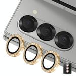 For Samsung Galaxy Z Fold6 ENKAY Hat-Prince 9H Rear Camera Lens Glitter Aluminium Alloy Tempered Glass Film(Golden)