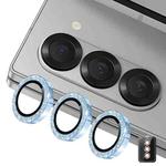 For Samsung Galaxy Z Fold6 ENKAY Hat-Prince 9H Rear Camera Lens Glitter Aluminium Alloy Tempered Glass Film(Blue)