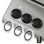 For Samsung Galaxy Z Fold6 ENKAY Hat-Prince 9H Rear Camera Lens Glitter Aluminium Alloy Tempered Glass Film(Silver)
