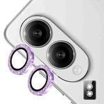 For Samsung Galaxy S25 Edge 5G ENKAY Hat-Prince 9H Rear Camera Lens Glitter Aluminium Alloy Tempered Glass Film(Purple)