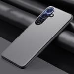 For Samsung Galaxy S25+ 5G Plain-leather All-inclusive Shockproof Phone Case(Grey)