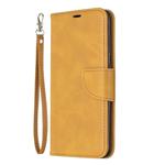 Retro Lambskin Texture Pure Color Horizontal Flip PU Leather Case for Galaxy A7, with Holder & Card Slots & Wallet & Lanyard(Yellow)