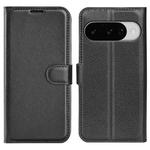 For Google Pixel 10 / 10 Pro Litchi Texture Horizontal Flip Leather Phone Case with Holder(Black)