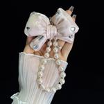 Sparkling Diamond Large Bow Pearl Phone Chain(Pink)
