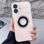 For iPhone 11 Plating Large Window MagSafe Phone Case(Pink)