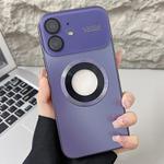 For iPhone 11 Plating Large Window MagSafe Phone Case(Purple)