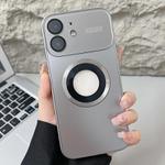 For iPhone 11 Plating Large Window MagSafe Phone Case(Gray)