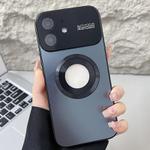 For iPhone 11 Plating Large Window MagSafe Phone Case(Black)