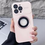 For iPhone 13 Pro Max Plating Large Window MagSafe Phone Case(Pink)