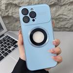 For iPhone 13 Pro Max Plating Large Window MagSafe Phone Case(Sierra Blue)