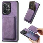 For Realme Neo7 Retro Leather Card Bag Magnetic Phone Case(Purple)