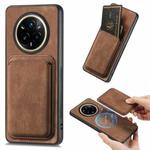 For Realme 14 Pro Retro Leather Card Bag Magnetic Phone Case(Brown)