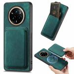 For Realme 14 Pro Retro Leather Card Bag Magnetic Phone Case(Green)
