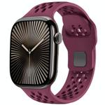 For Apple Watch 42mm / 41mm / 40mm / 38mm Mesh Reverse Buckle Silicone Watch Band(Wine Red)