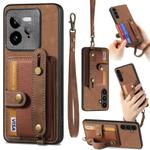 For Realme GT 7 Pro Retro Cross Wristband Wallet Leather Back Phone Case(Brown)