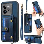 For Realme GT 7 Pro Retro Cross Wristband Wallet Leather Back Phone Case(Blue)