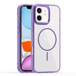 For iPhone 11 Star Shield Thin Circle MagSafe Phone Case(Purple)