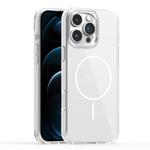 For iPhone 12 Pro Max Star Shield Thin Circle MagSafe Phone Case(White)