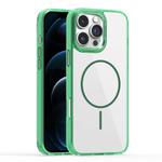 For iPhone 12 Pro Max Star Shield Thin Circle MagSafe Phone Case(Green)