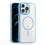 For iPhone 12 Pro Max Star Shield Thin Circle MagSafe Phone Case(Light Blue)