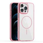 For iPhone 12 Pro Max Star Shield Thin Circle MagSafe Phone Case(Pink)