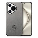 For Huawei Pura 70 Twill Fabric Leather Skin Back Phone Case(Gray)